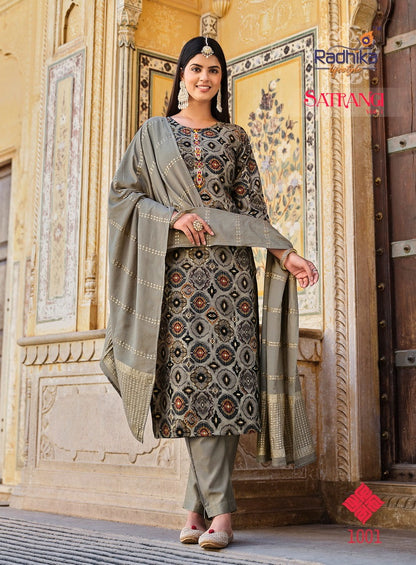 Satrangi Vol 1 Radhika Lifestyle Chanderi Readymade Pant Style Suits