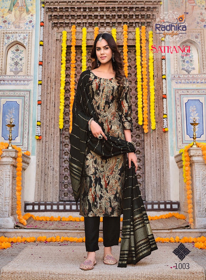 Satrangi Vol 1 Radhika Lifestyle Chanderi Readymade Pant Style Suits