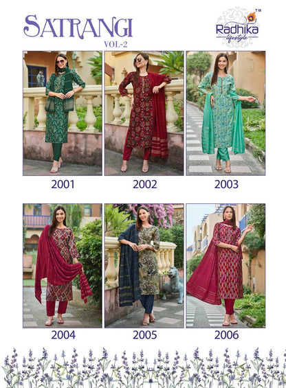 Satrangi Vol 2 Radhika Lifestyle Modal Chanderi Readymade Pant Style Suits