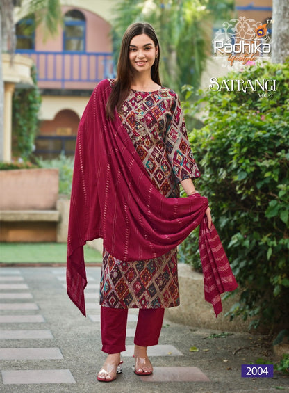 Satrangi Vol 2 Radhika Lifestyle Modal Chanderi Readymade Pant Style Suits