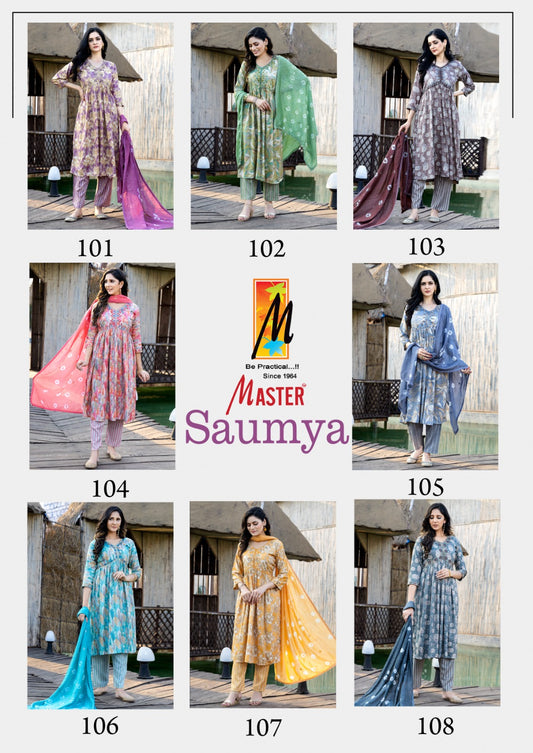 Saumya Master Capsule Print Readymade Pant Style Suits