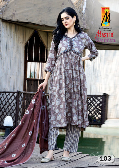 Saumya Master Capsule Print Readymade Pant Style Suits