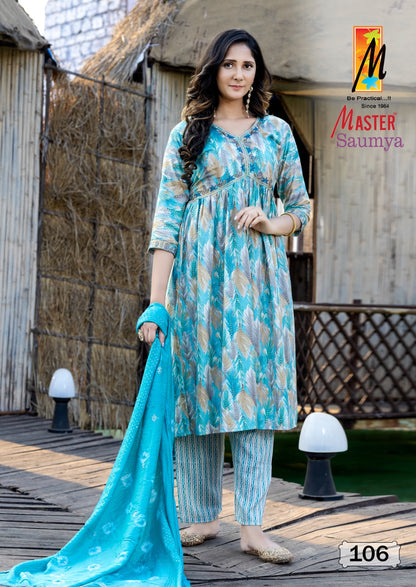 Saumya Master Capsule Print Readymade Pant Style Suits