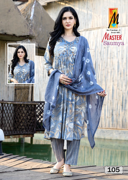Saumya Master Capsule Print Readymade Pant Style Suits