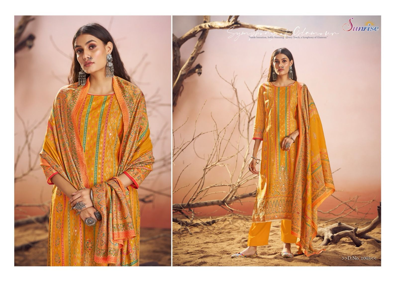 Savya Silk Sunrise Modal Silk Pant Style Suits