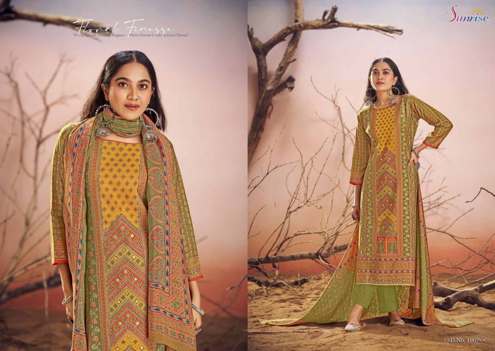 Savya Silk Sunrise Modal Silk Pant Style Suits