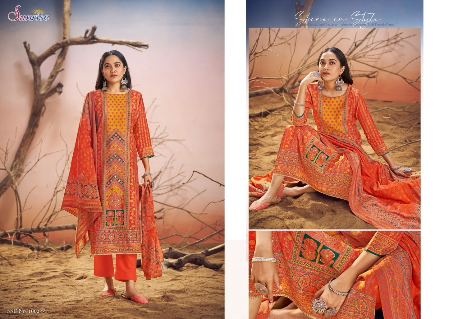Savya Silk Sunrise Modal Silk Pant Style Suits