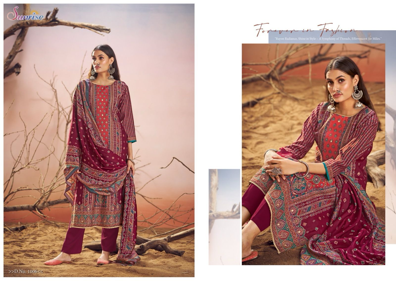 Savya Silk Sunrise Modal Silk Pant Style Suits