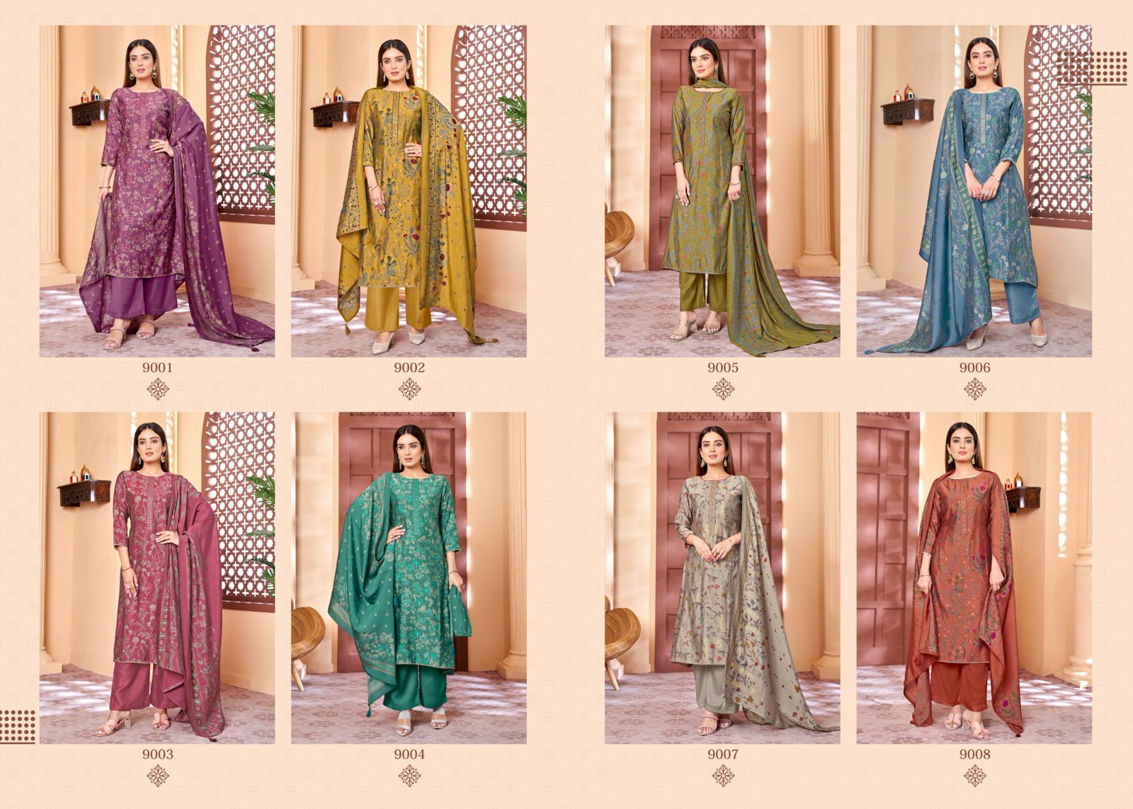 Sayuri-Once Again Salvi Fashion Modal Silk Plazzo Style Suits