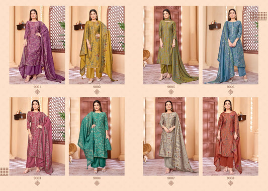 Sayuri-Once Again Salvi Fashion Modal Silk Plazzo Style Suits