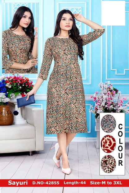 Sayuri Zoya Rayon Straight Cut Kurtis