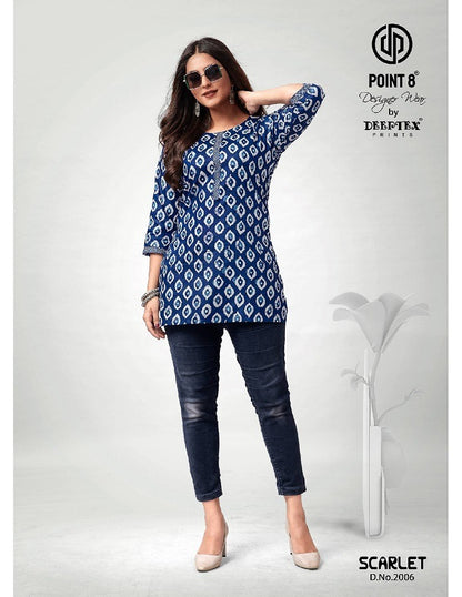 Scarlet Vol 2 Deeptex Prints Cotton Short Kurtis