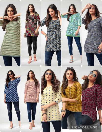 Scarlet Vol 2 Deeptex Prints Cotton Short Kurtis