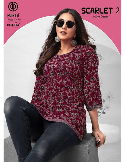 Scarlet Vol 2 Deeptex Prints Cotton Short Kurtis