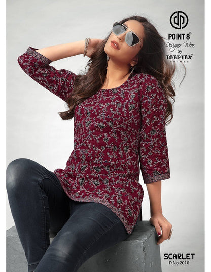 Scarlet Vol 2 Deeptex Prints Cotton Short Kurtis