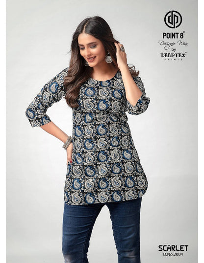 Scarlet Vol 2 Deeptex Prints Cotton Short Kurtis