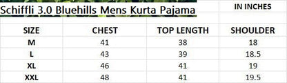 Schiffli 3.0 Bluehills Cotton Mens Kurta Pajama