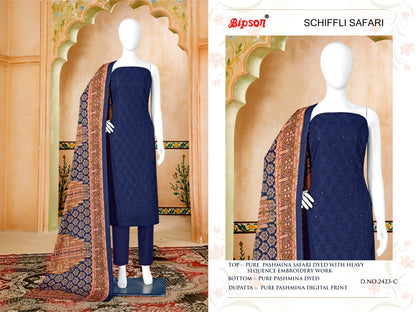 Schiffli Safari-2423 Bipson Prints Pashmina Suits