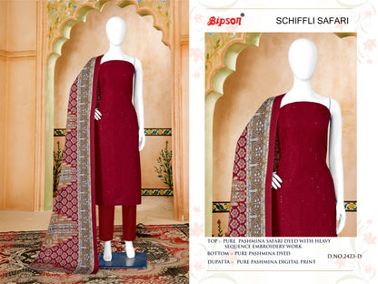 Schiffli Safari-2423 Bipson Prints Pashmina Suits