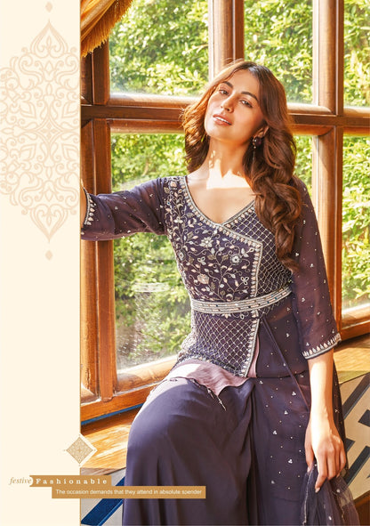 Secret Shadows Af Georgette Indo Western Pair