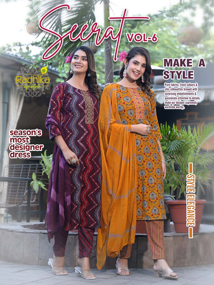 Seerat Vol 6 Radhika Lifestyle Rayon Readymade Pant Style Suits