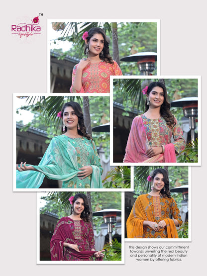 Seerat Vol 6 Radhika Lifestyle Rayon Readymade Pant Style Suits