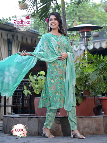 Seerat Vol 6 Radhika Lifestyle Rayon Readymade Pant Style Suits