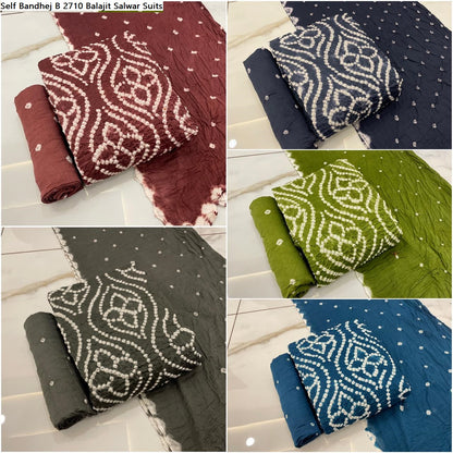 Self Bandhej B 2710 Balajit Salwar Suits