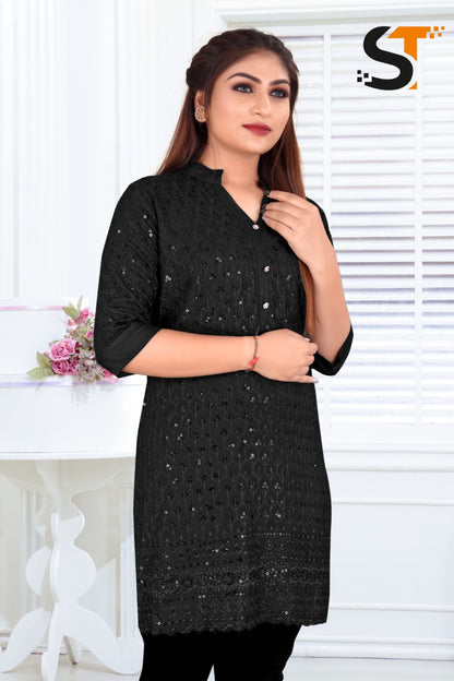 Sequence Work Salas Rayon Short Kurtis