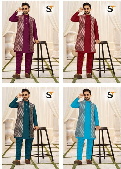 Sequence Work With Koti Salas Mens Kurta Pajama