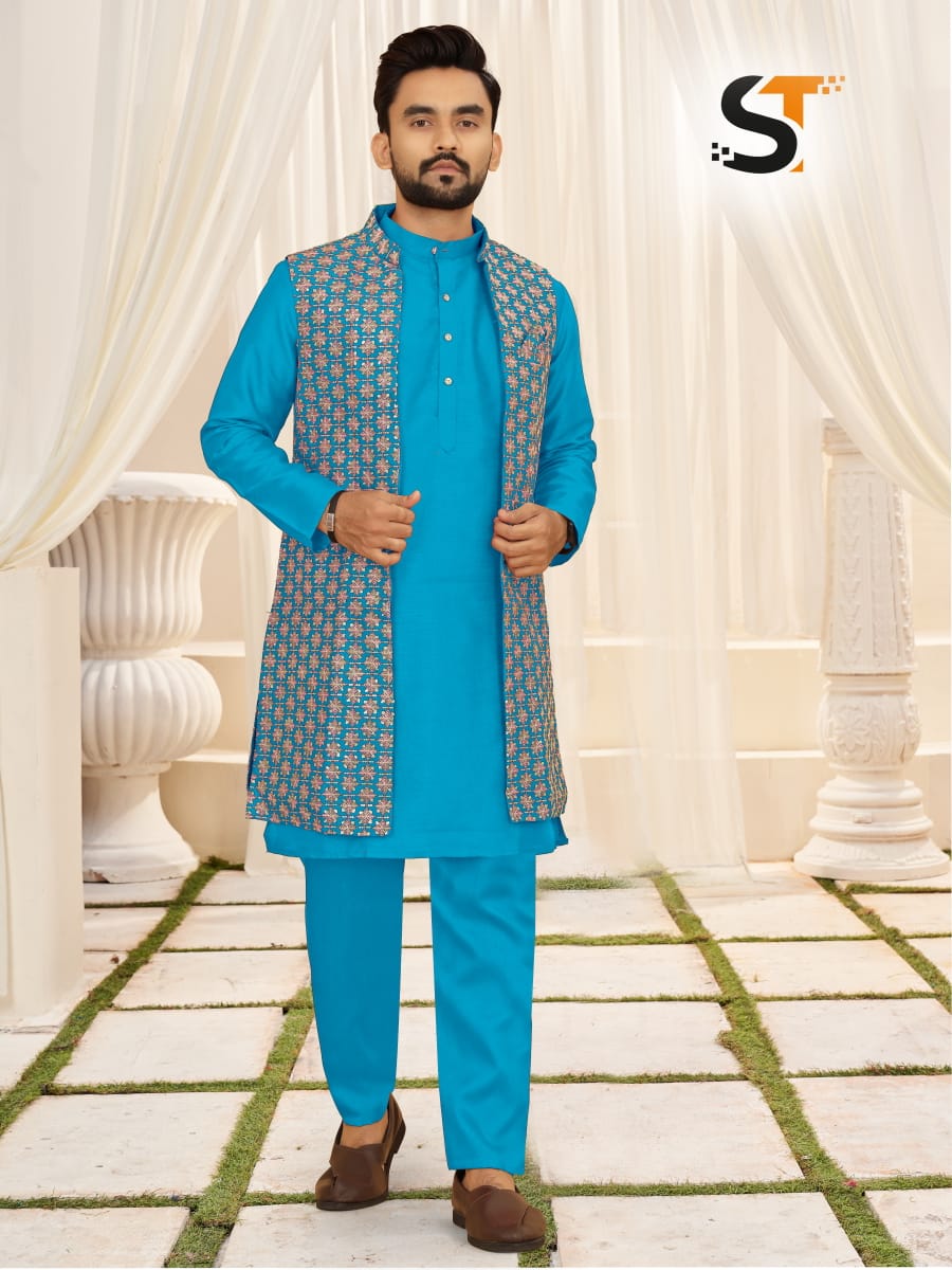 NEW HEAVY DESIGNER MEN'S KURTA WITH PANT AND KOTI at Rs 1799/piece | Surat  | ID: 2852778202162