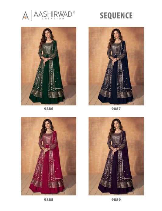 Sequnce Aashirwad Creation Georgette Readymade Suits