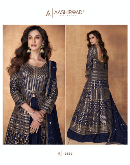 Sequnce Aashirwad Creation Georgette Readymade Suits