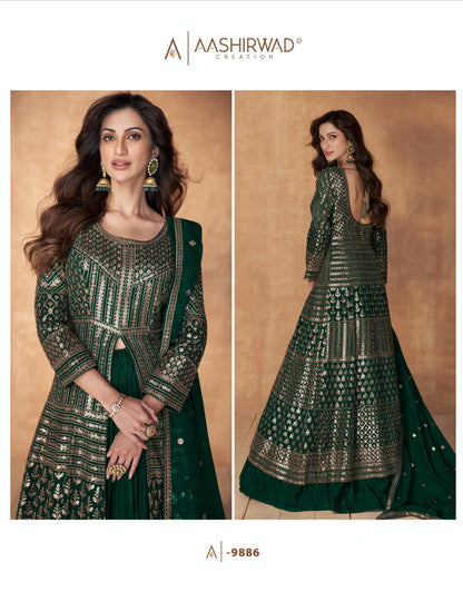 Sequnce Aashirwad Creation Georgette Readymade Suits