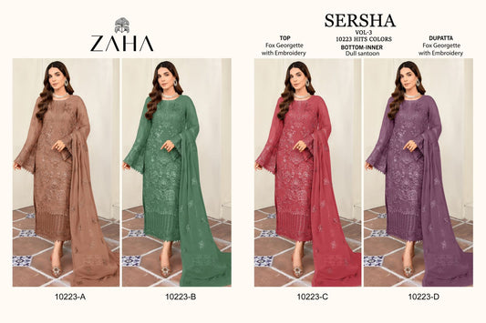 Sersha Vol 3 Zaha Fox Georgette Pakistani Salwar Suits