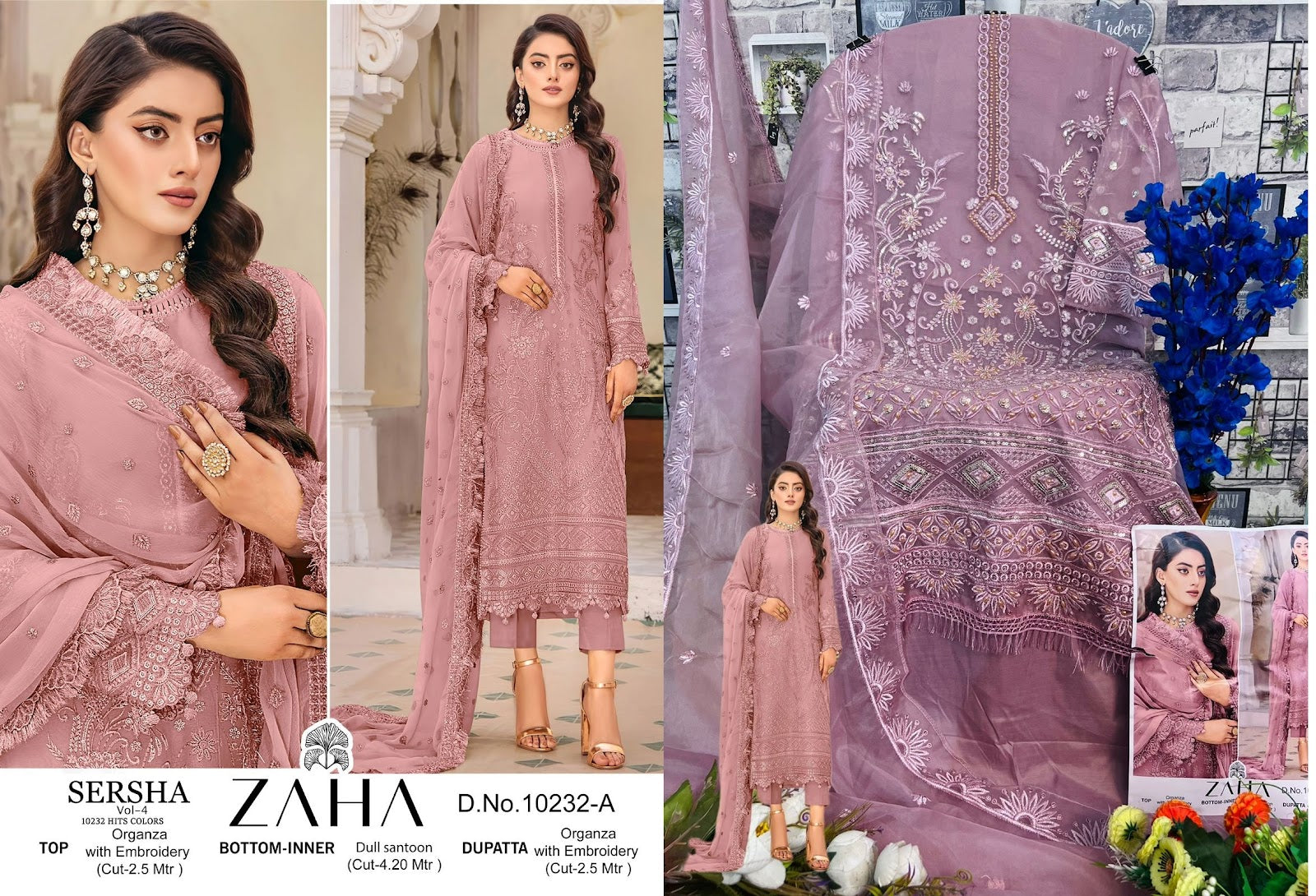 Sersha Vol 4 Zaha Organza Pakistani Salwar Suits