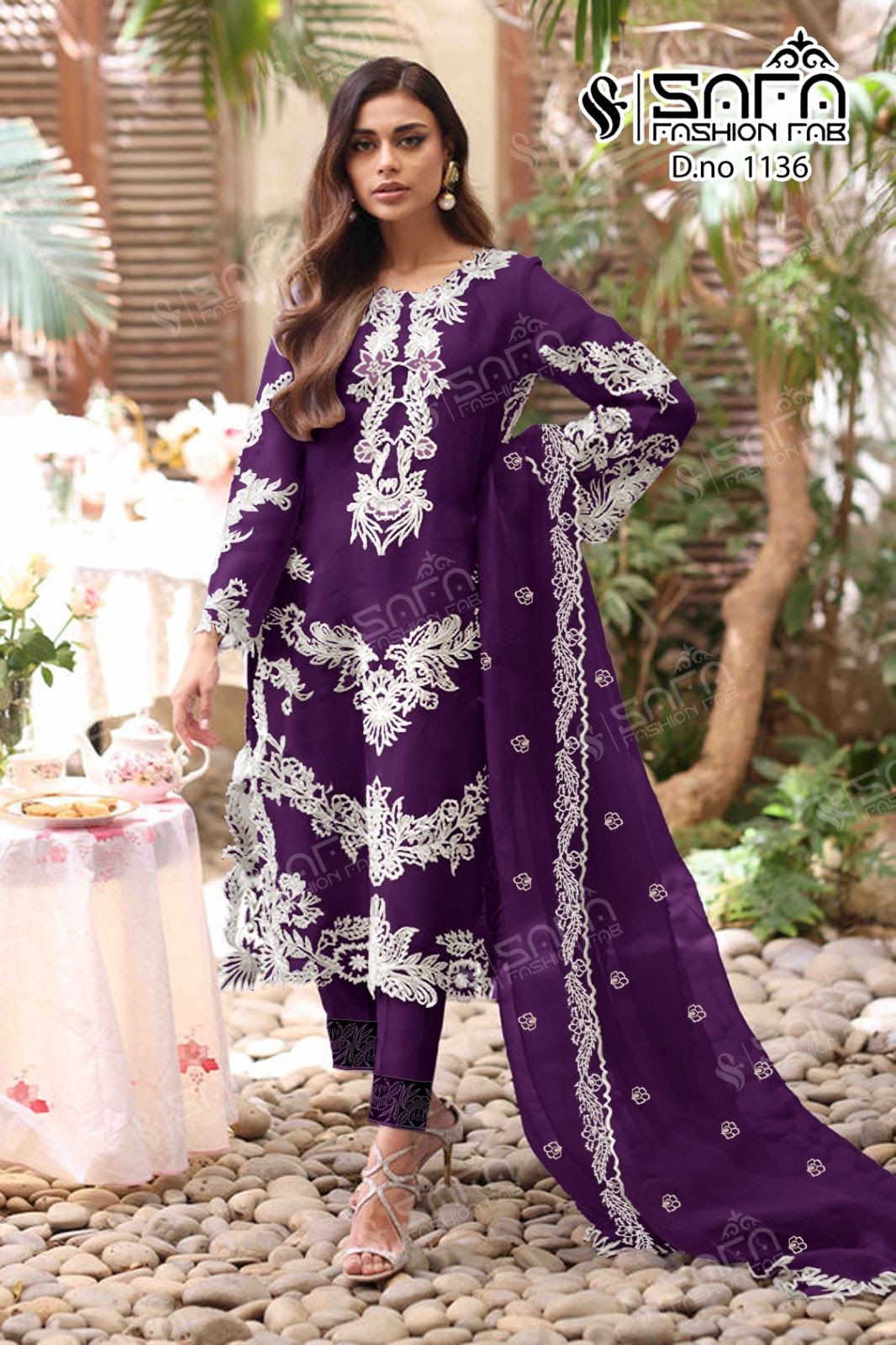 Sf 1136 Safa Fashion Fab Georgette Pakistani Readymade Suits