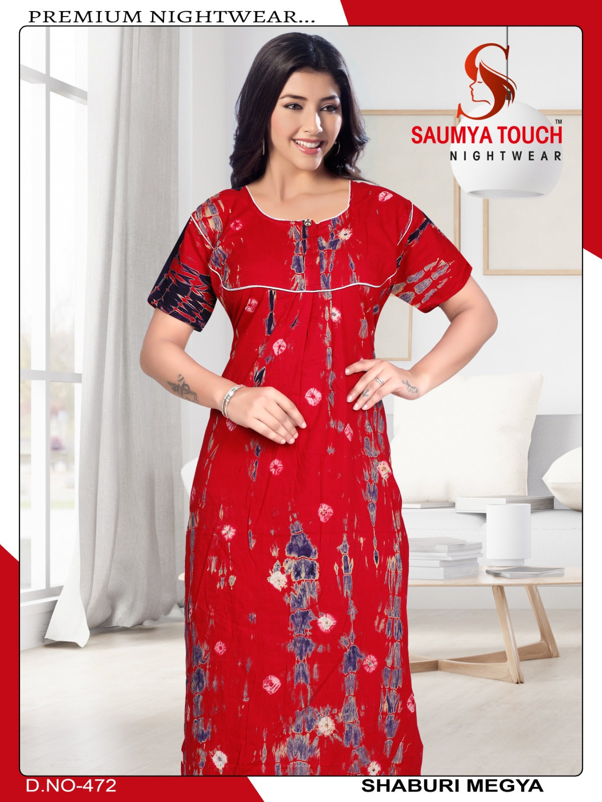 Shaburi-2912 Saumya Touch Night Gowns