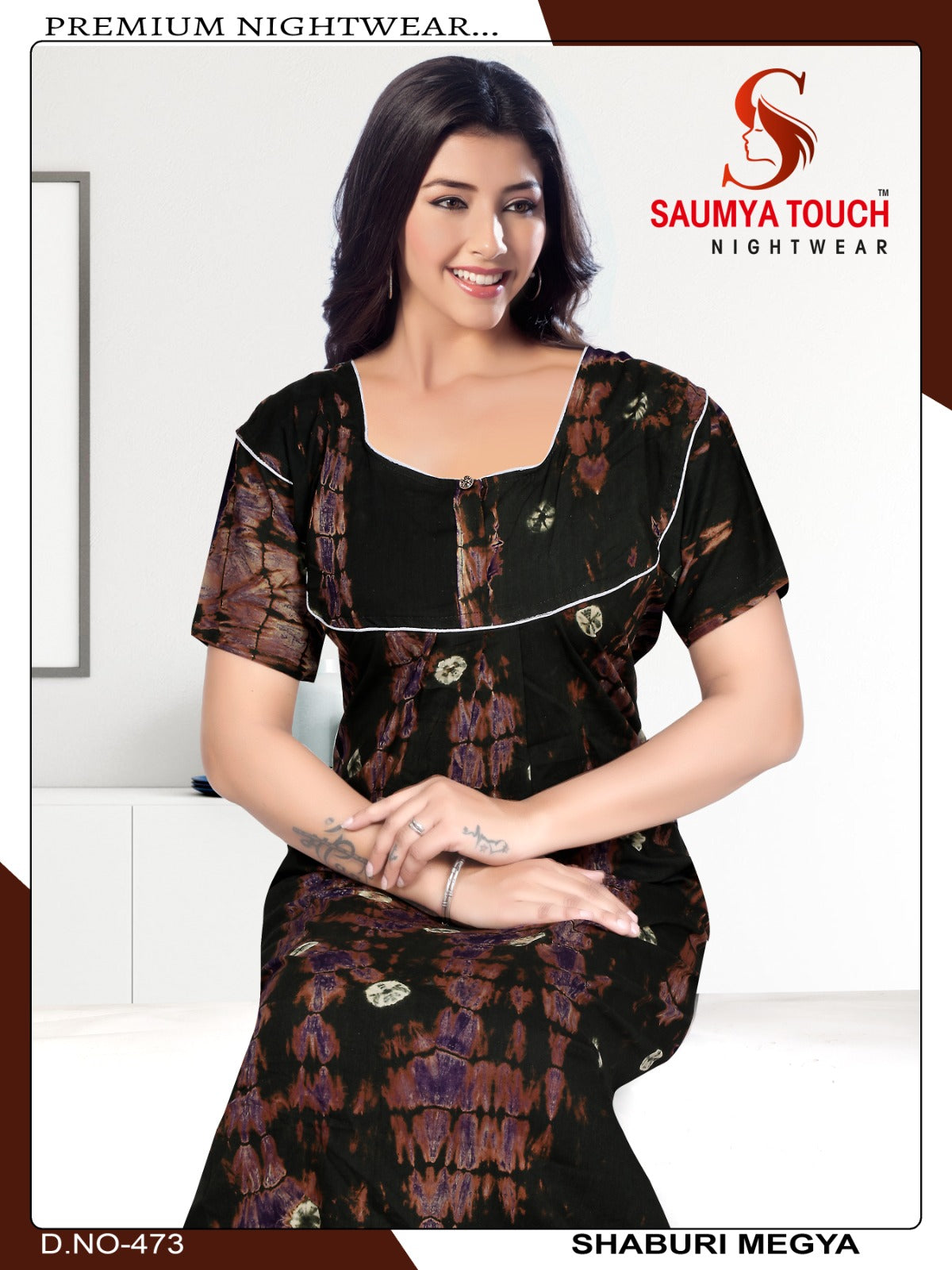 Shaburi-2912 Saumya Touch Night Gowns