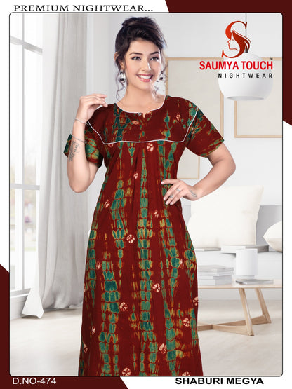 Shaburi-2912 Saumya Touch Night Gowns