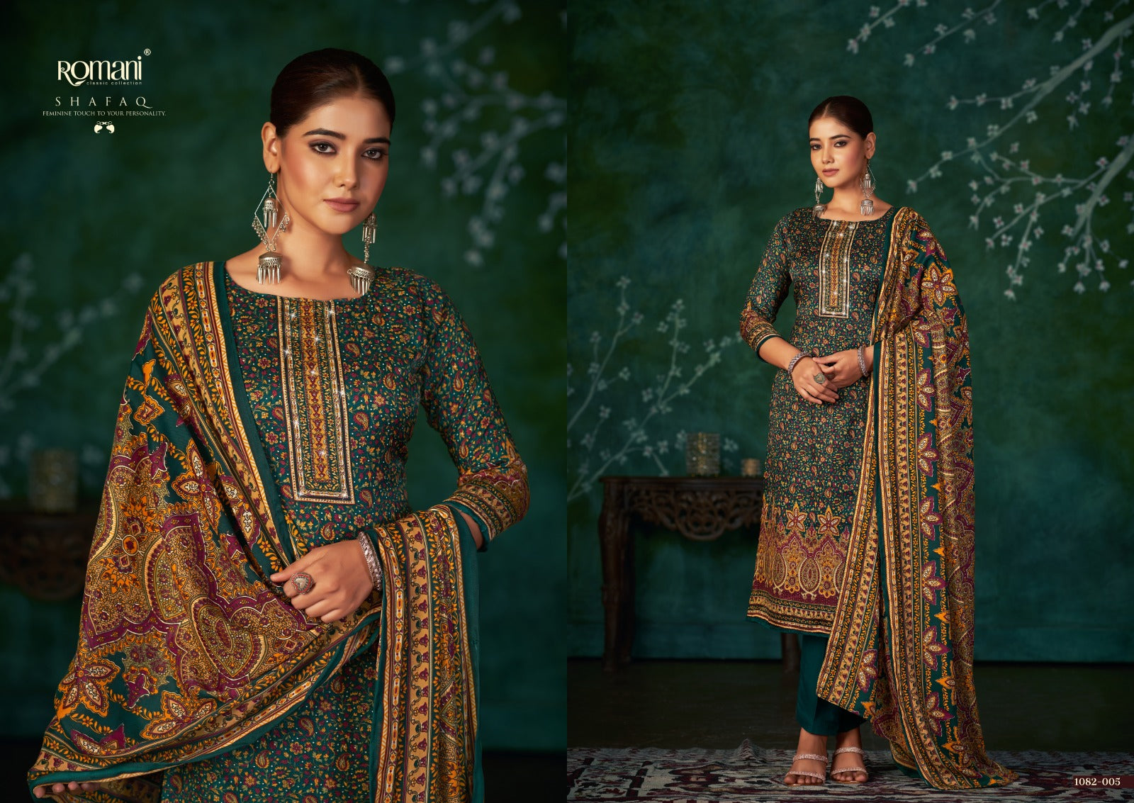 Shafaq Romani Karachi Pashmina Salwar Suits