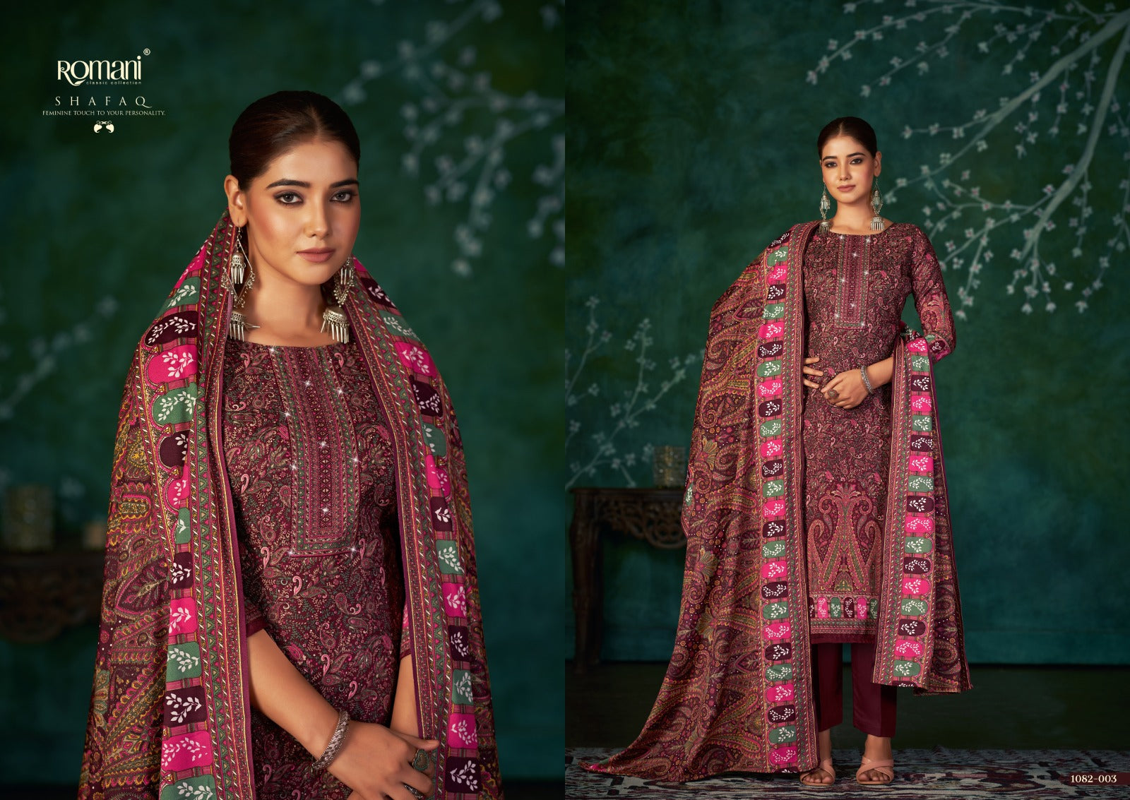 Shafaq Romani Karachi Pashmina Salwar Suits