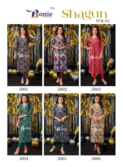 Shagun Vol 5 Bonie Rayon Knee Length Kurtis