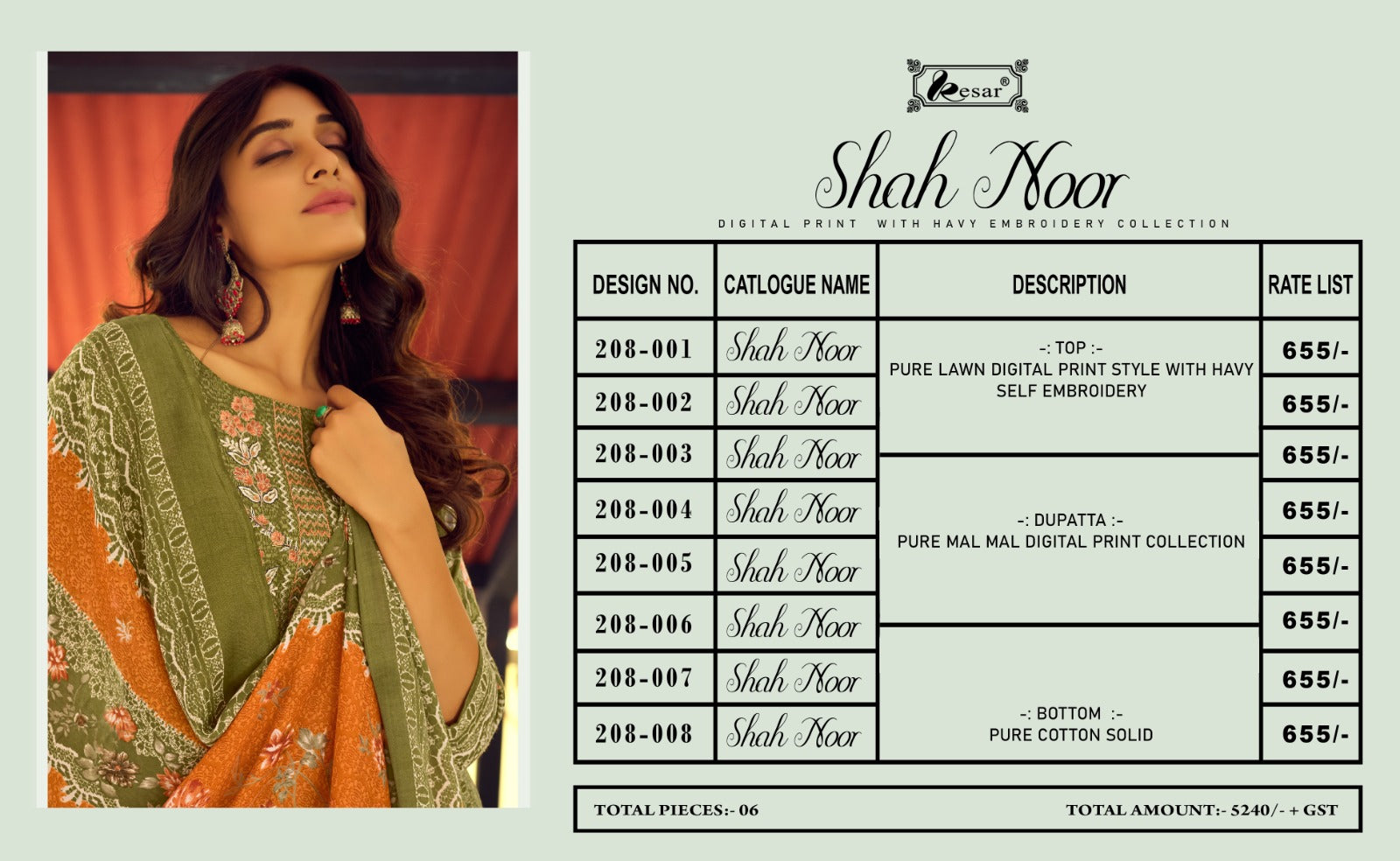 Shah Noor Kesar Lawn Cotton Karachi Salwar Suits