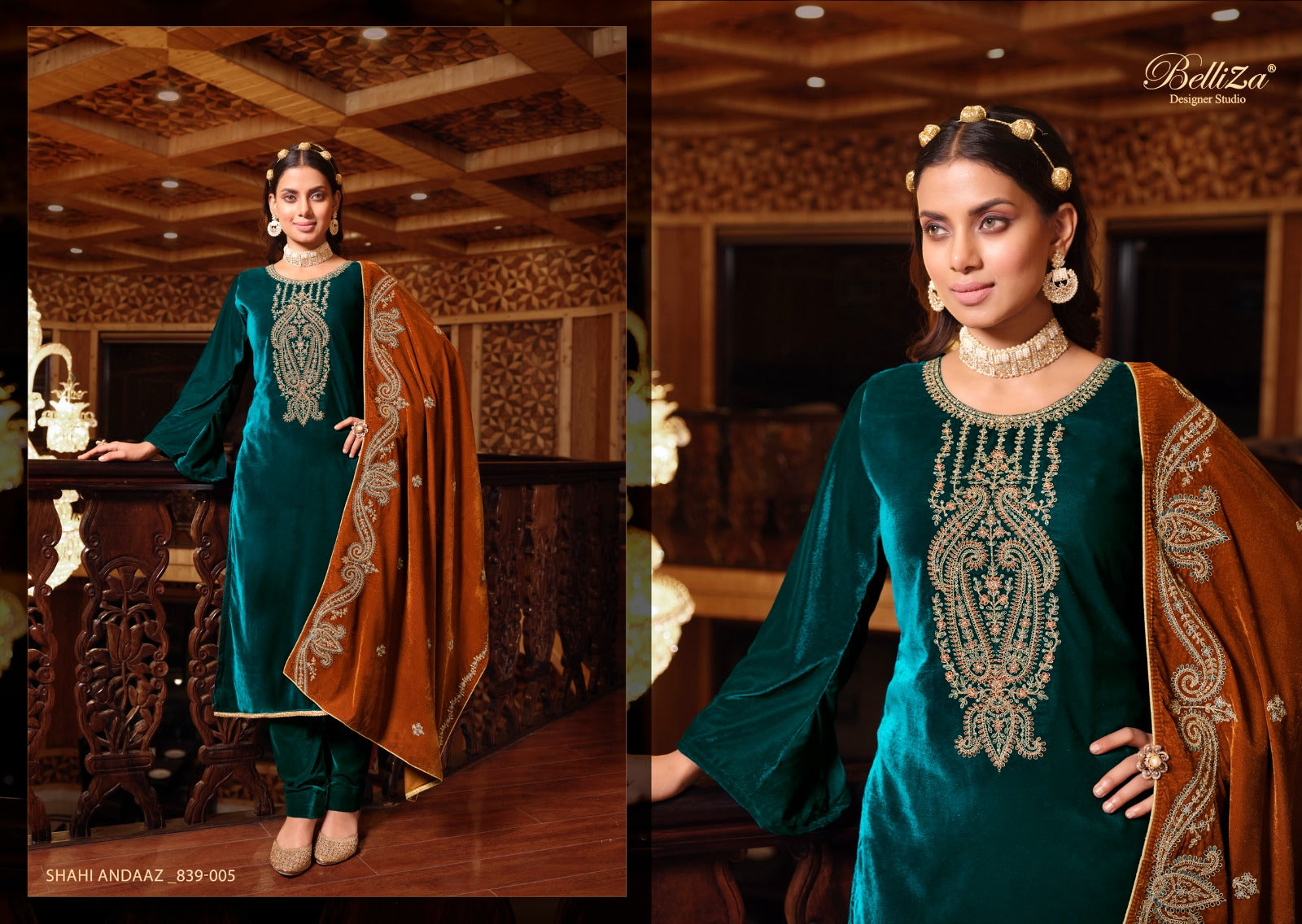 Shahi Andaaz Belliza Designer Studio Velvet Suits