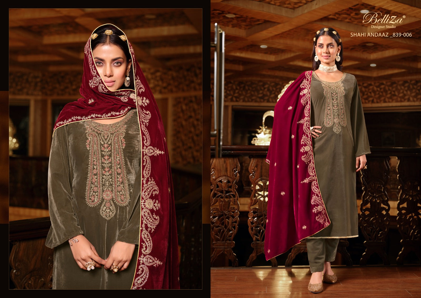 Shahi Andaaz Belliza Designer Studio Velvet Suits