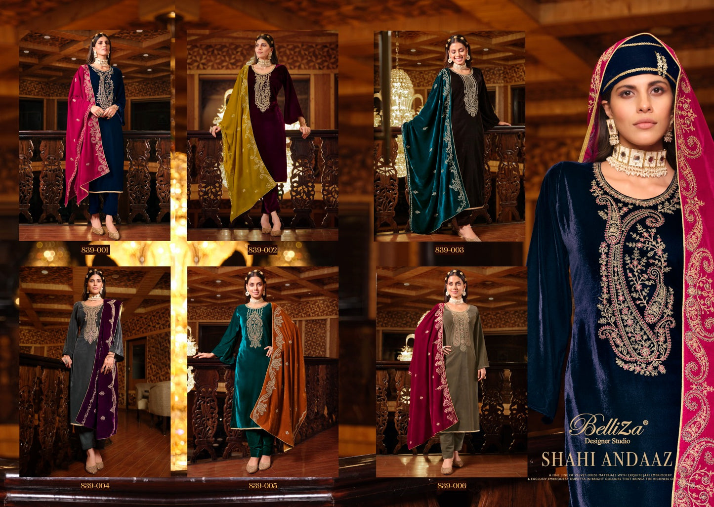 Shahi Andaaz Belliza Designer Studio Velvet Suits