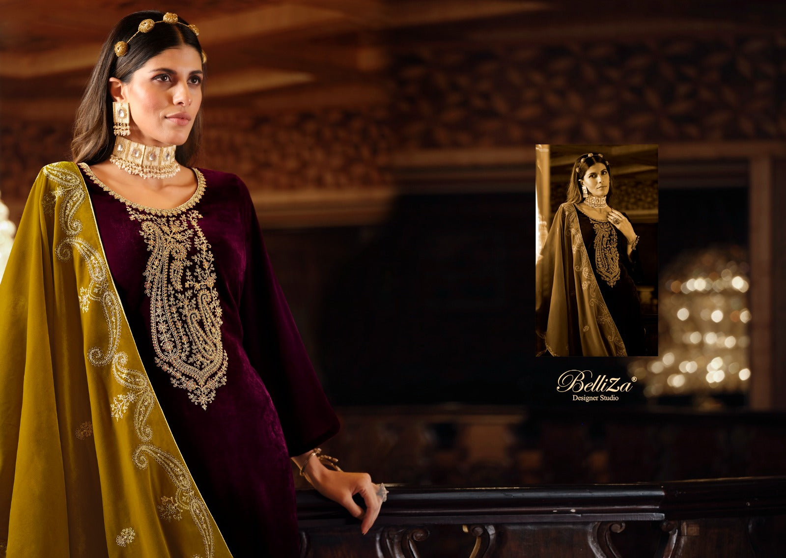 Shahi Andaaz Belliza Designer Studio Velvet Suits