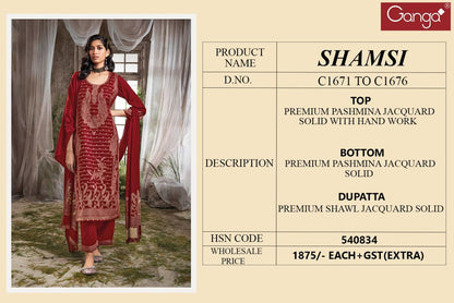 Shamsi Ganga Pashmina Suits