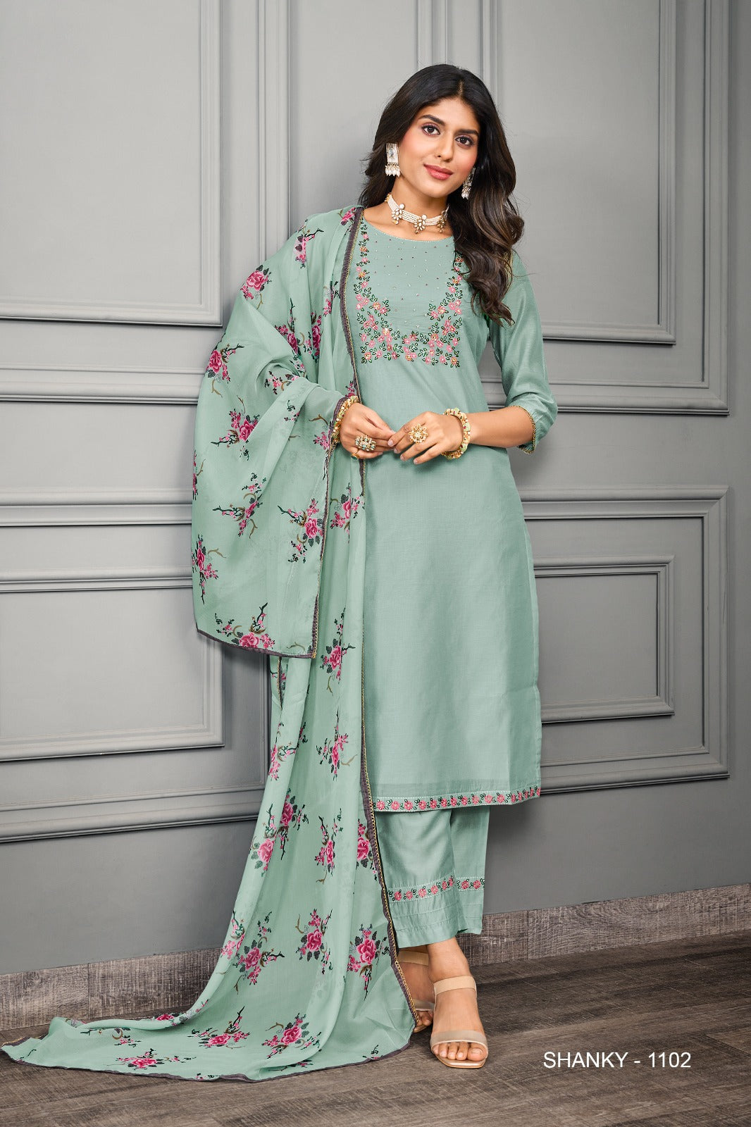 Shanky Jivora Silk Cotton Readymade Pant Style Suits
